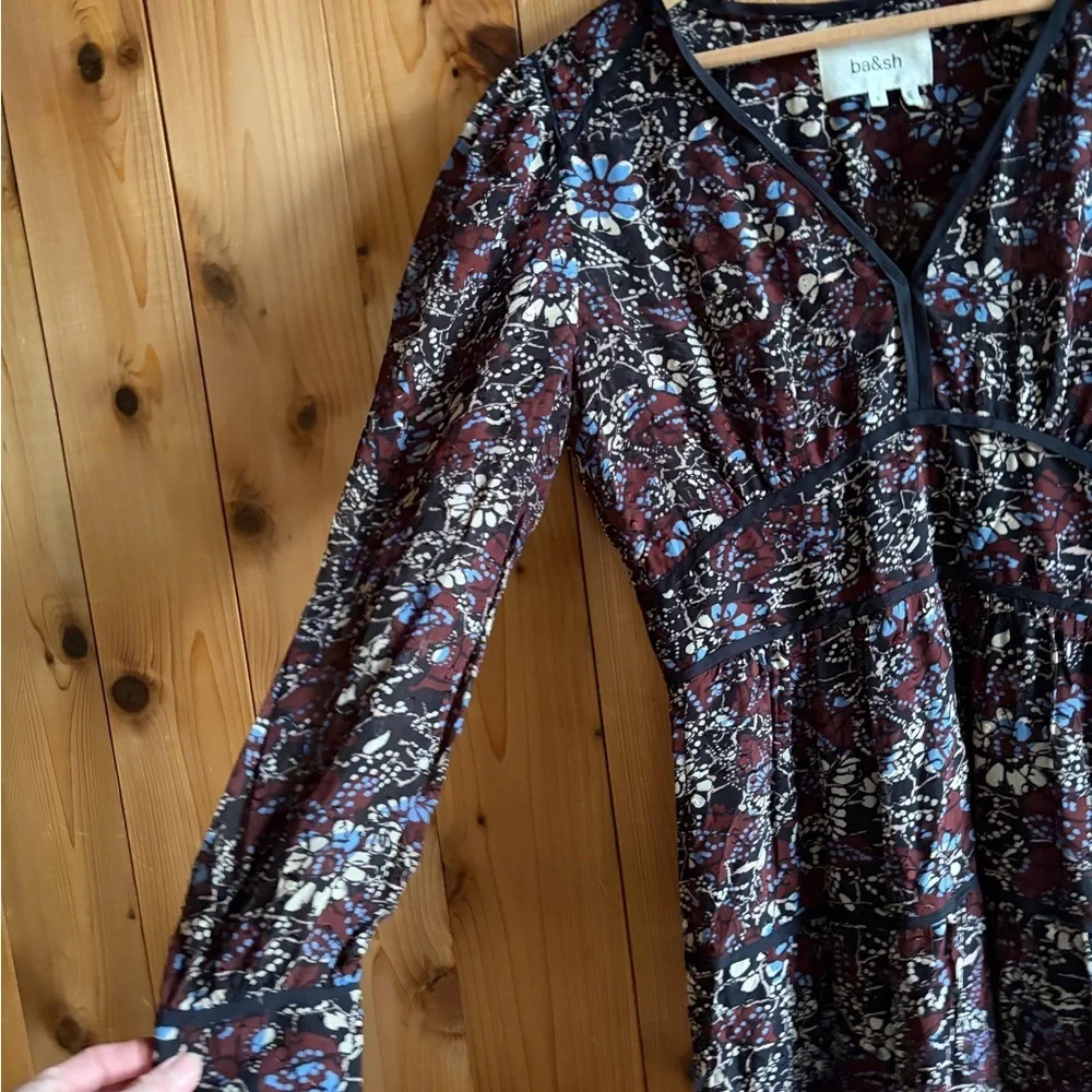 ba&sh Gigi print midi dress in Carbone floral Size S
